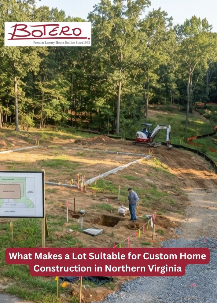 Custom home construction on a suitable lot in Northern Virginia